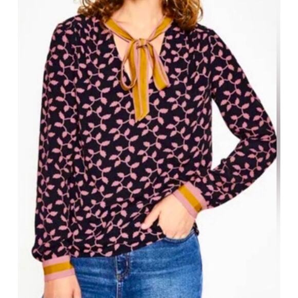 Boden Floral Navy Blouse Size Womens 4US - Picture 1 of 7